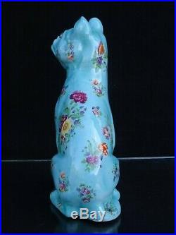 EMILE GALLE STYLE FRENCH FAIENCE POLYCHROME PUG DOG With GLASS EYES CIRCA 1885