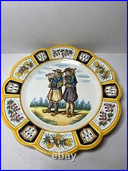 Early 20th Century Antique French Henriot Quimper Faience Plate