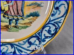 Early 20th Century HB Quimper Hand Painted Dancing Couple 9 3/8 Inch Plate