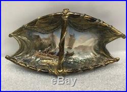 Early Antique Signed Emilie E Galle E G Depose Faience Bowl Nautical