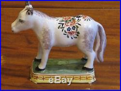 FINE Antique 19thC French France Faience Pottery Ceramic Horse Figurine Statue