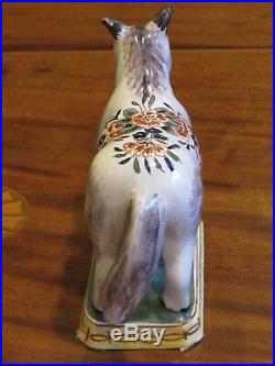 FINE Antique 19thC French France Faience Pottery Ceramic Horse Figurine Statue