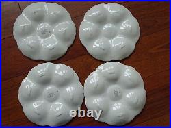 FIVE VINTAGE FRENCH PLATES OYSTER SHELLS FAIENCE MAJOLICA SARREGUEMINES 1920s