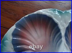 FOUR VINTAGE FRENCH PLATES OYSTER FAIENCE MAJOLICA SARREGUEMINES circa 1920s