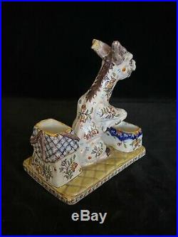 FOURMAINTRAUX FRERES DESVRES DONKEY Antique MASTER SALT French Faience c1885