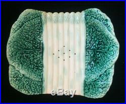 Fabulous Antique French Faience Majolica Cabbage Leaf Asparagus Server