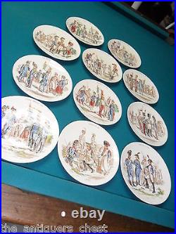 Faience Hanging 11 Plates MILITARY Utzschneider 1920 Sarreguemines ORIGINAL