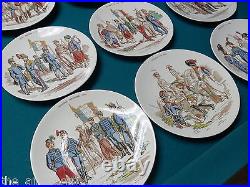 Faience Hanging 11 Plates MILITARY Utzschneider 1920 Sarreguemines ORIGINAL