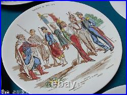 Faience Hanging 11 Plates MILITARY Utzschneider 1920 Sarreguemines ORIGINAL