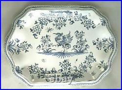 Faience Vintage French Plate Plates Hand Glaze Painted Design Ibis After 1977