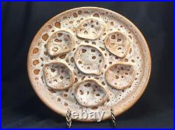 Fantastic Seafoam Glaze French Vintage Stoneware Oyster Plate by Niderviller