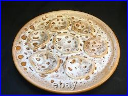 Fantastic Seafoam Glaze French Vintage Stoneware Oyster Plate by Niderviller