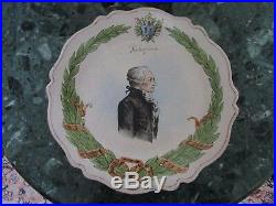 Fernand Rumèbe (1875-1952) Antique Faience French Revolution Plate, Robespierre