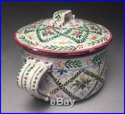 Fine Faience French Sevres Marked Pottery Lidded Baking Casserole Dish