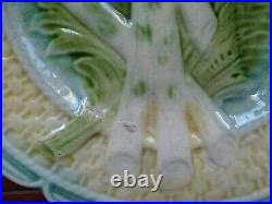 Fives Vintage French Plates Asparagus Faience Majolica