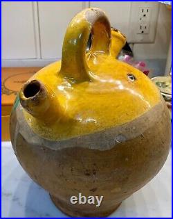 French 19th C Pottery Pot À Confit Earthenware Vessel Ceramic Faience Quimper
