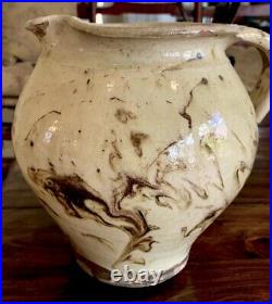 French Antique Confit Pot Pitcher Pottery Earthenware Faience Stoneware Glaze
