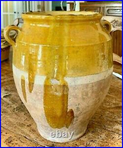 French Antique Country Pottery Pot À Confit Glazed Faience Earthenware Vessel