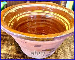 French Antique Earthenware Faience Redware Ceramic Tian Pottery Jar Confit Bowl