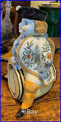 French Antique Faience Pottery Pot George Martel Desvres Lille Style Toby Jug