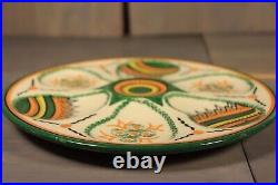 French Antique Majolica Faience Oyster Plate HENRIOT QUIMPER Hand Painted PAIR