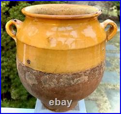 French Antique Pot À Confit Art Pottery Earthenware Terracotta Faience Glaze