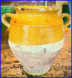 French Antique Pot A Confit Pottery Earthenware Vessel Faience Jug Terracotta
