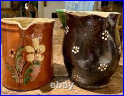 French Antique Pottery Confit Pitcher Vessel Terra Cotta Faience Ceramic Pot