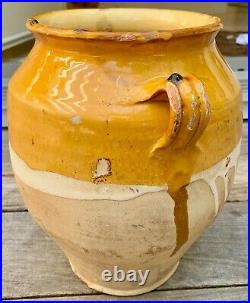 French Antique Pottery Confit Pot Vessel Water Jug Earthenware Glazed Faience