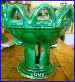 French Antique Pottery Earthenware Jar Vessel Glazed Ewer Jug Confit Pot Faience
