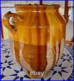 French Antique Pottery France Confit Pitcher Faience Ceramic Carafe
