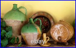 French Antique Pottery France Confit Pitcher Faience Ceramic Carafe