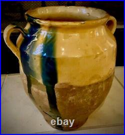 French Antique Pottery Glaze Ironstone Faience Stoneware Earthenware Confit Pot