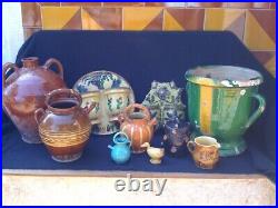 French Antique Pottery Glaze Ironstone Faience Stoneware Earthenware Confit Pot