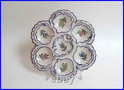 French Antique Pourquier-Beau Quimper Oyster Plate Handpainted