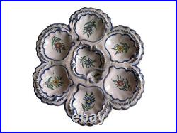 French Antique Pourquier-Beau Quimper Oyster Plate Handpainted