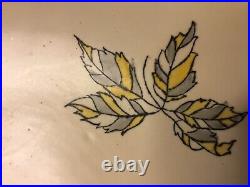 French Art Faience Autumn/Automn Centerpiece Gold & Silver Tips Longwy c. 1940s