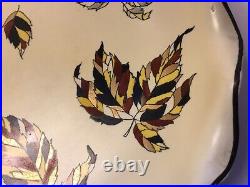 French Art Faience Autumn/Automn Centerpiece by Longwy c. 1940s