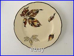 French Art Faience Autumn/Automn Wall Art Plate Silver & Gold by Longwy c. 1940s