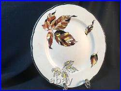 French Art Faience Autumn/Automn Wall Art Plate Silver & Gold by Longwy c. 1940s