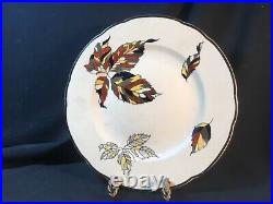 French Art Faience Autumn/Automn Wall Art Plate Silver & Gold by Longwy c. 1940s