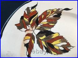 French Art Faience Autumn/Automn Wall Art Plate Silver & Gold by Longwy c. 1940s