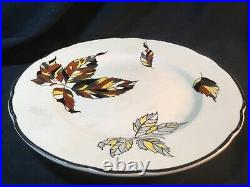 French Art Faience Autumn/Automn Wall Art Plate Silver & Gold by Longwy c. 1940s