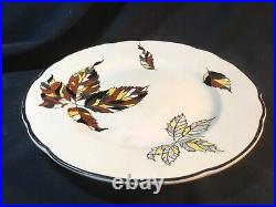 French Art Faience Autumn/Automn Wall Art Plate Silver & Gold by Longwy c. 1940s