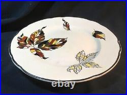 French Art Faience Autumn/Automn Wall Art Plate Silver & Gold by Longwy c. 1940s