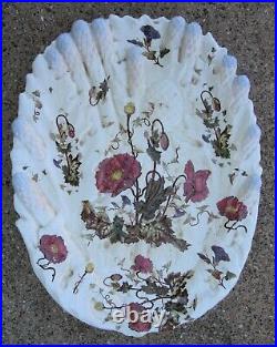 French Asparagus Footed Serving Cradle & Presentation Tray c1890 Ceramic Antique