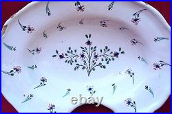 French Barber Shaving Bowl Desvres Hand Painted Faience Early 19th C
