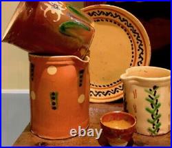 French Confit Antique Pottery Faience Pitcher Pot Earthenware Weekend Sale