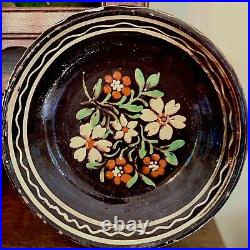 French Confit Pot Earthenware Redware Alsace Antique Faience Pottery Dish Plate