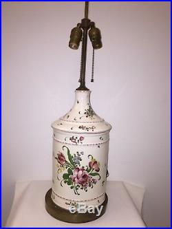 French Faience Bottle Shaped Vase Mounted As Lamp, Circa 1900